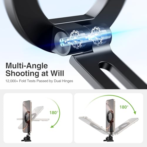 elitehood Magsafe Tripod Mount with Cold Shoe & Arca Port & 1/4" Thread, Aluminum Magnetic iPhone Tripod Mount Adapter for Camera, Adjustable Camera Phone Holder Attachment for iPhone & Smartphone - size: 3.5 inches arm with Arca Cold Shoe Base