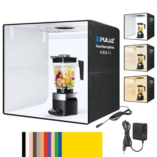PULUZ Light Box Photography, 20x20 inch Portable Photo Studio Light Box, Professional Dimmable Quick Charge USB-C Photo Booth with 200 LED Lights & 12 Color Backdrops Photo Box for Product Photography - size: 20*20 Inch