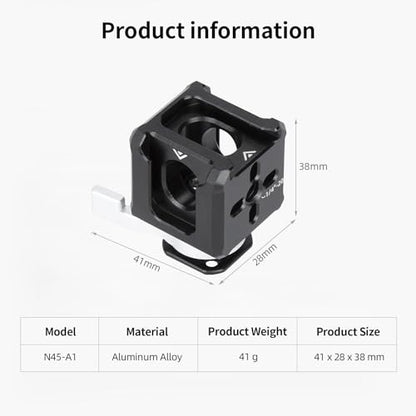 Nitze Triple Cold Shoe Adapter, Quick Release Cold Shoe Mount, with 1/4", 3/8" Locating Holes for ARRI - N45-A1