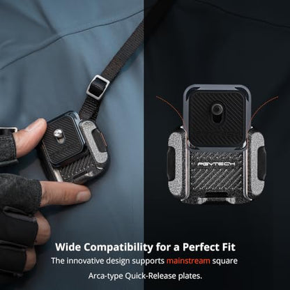 PGYTECH Camera Shoulder Strap Mount Quick Release Clamp & Plate Kit, Aluminum Alloy Arca Swiss Plate Camera Adapter Base for Shoulder Straps Tripods Stabilizers(Clamp+Plate) - style: Clamp & Plate Kit