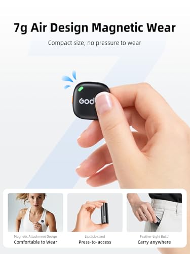 GODOX C01 Kit2 Wireless Lavalier Microphone for iPhone 15/16/17 & Android, USB C, Intelligent Noise Reduction, 48kHz/24bit Audio & 200m Range for Vlogging, YouTube (2 TX + 1 USB-C RX + Charging Case)