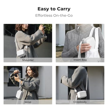 K&F CONCEPT Carrying Case for Digital Camera, Hard Shell Protective Travel Case Compatible with Ricoh GR III/GR IIIX/for Sony ZV-1 RX100/ for Canon G7X Mark III/G5X Mark II (Case Only) - color: White