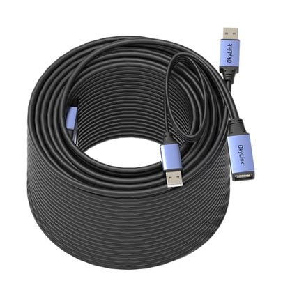 OkyLink Active USB 2.0 Extension Cable A to A, Male to Female 160ft(50M) | 480Mbps Signal booster cord, compatible with printer, mouse, keyboard, scanner, camera - size: 160ft (50m)