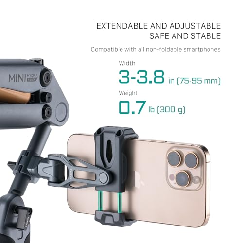 Tilta Rotatable Phone Mount with Cold Shoe Base | Universal Clamp Fits 3–3.8in Smartphones | Adjustable Rotation | Compatible with iPhone, Camera Cages & On-Camera Accessories – Black - style: Cold Shoe Mount