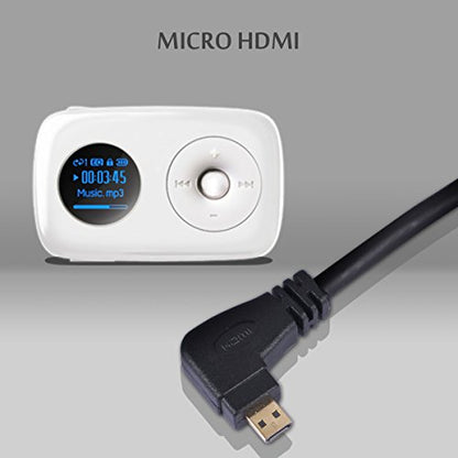 UCEC Micro HDMI to HDMI Cable - Left Angled Spring - Durable Coil for TVs, Monitors, and Gaming Consoles,6.5FT - color: Left angled micro hdmi cable
