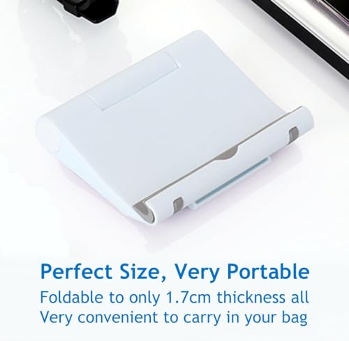 Cell Phone Stand for Desk 2 Pack Mobile Phone Holders Desktop Tablet Stand, Foldable Phone Dock Universal Adjustable Tablet Stand for Desk Compatible with Cell Phone Support (White 2 PCS) - color: White 2 PCS