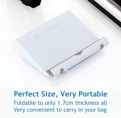 Cell Phone Stand for Desk 2 Pack Mobile Phone Holders Desktop Tablet Stand, Foldable Phone Dock Universal Adjustable Tablet Stand for Desk Compatible with Cell Phone Support (White 2 PCS) - color: White 2 PCS
