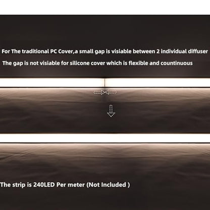 LED Strip Pre-Drilled U Channel Diffuser 6-Pack 3.28FT,Surface Mounted Tape Light Aluminum Track with Continuous Silicone Cover. Flush Installed Low Profile (Silver, 6X3.3FT) - color: Silver, size: 6X3.3FT