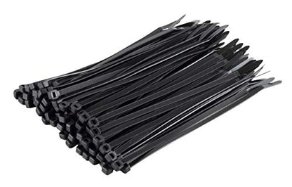 GTSE 8 Inch black Zip Ties, Saddle Mounts and Self Tapping Screws Set, 100 Pack Cable Ties, 50lb Strength, UV Resistant Strong Self-Locking Tie Wraps - color: Black, style: 0.2 " Wide / 0.14" Screw Hole Mounts and Zip Tie Set
