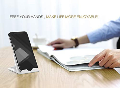 MoKo 2PCS Phone/Tablet Stand, Desktop Holder for 4-11" Device, Fit with iPhone 17/17 Air/17 Pro/17 Pro Max, iPhone 16/Pro/Pro Max/Plus, iPhone 15/Pro/Pro Max/Plus, iPhone 14/Pro/Pro Max/Plus - color: White + Blue