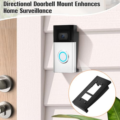 Vinyl Siding Angle Adjustment Doorbell Mount for R-ing Video Doorbell(2020 Release)/1/2/3/4/ Wired/Pro/Pro 2, Doorbell Corner Mounting Bracket Wedge Kit(4" Standard Vinyl Siding Only)