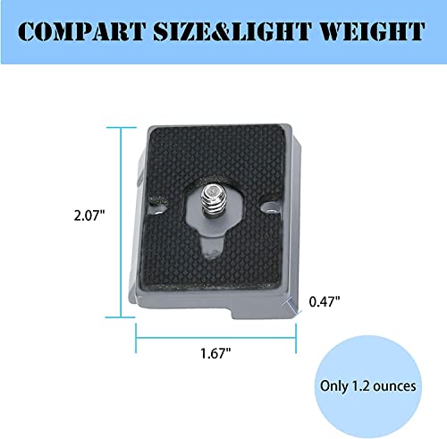 323 Quick Release Plate 1/4" Screw Tripod Camera Compatible for Manfrotto 200pl-14 RC2 Camera Tripod Ball Head 2PCS,Grey - color: Grey