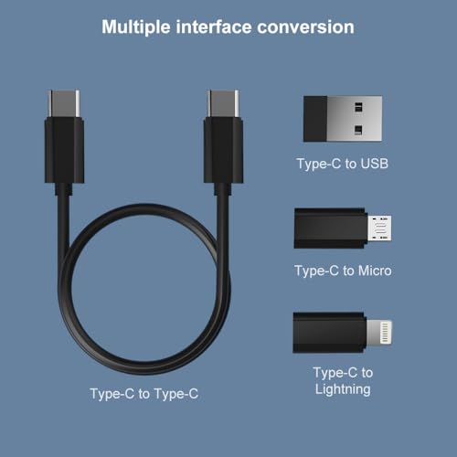 YANZIE USB Adapter Kit, Travel Charging Organizer Case with USB C, Micro USB and Lightning-Compatible Adapters, SIM Card Holder, Eject Pin and Phone Stand for Travel, Office and Car, Black - color: Black