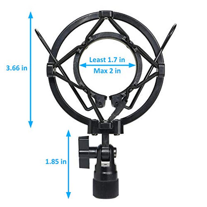 SUNMON AT2020 Shock Mount, Shock Mount Stand Reduces Vibration Noise for Audio Technica AT2020 AT2035 AT4040 AT2020USB ATR2500x Condenser Micphone - color: Shock Mount