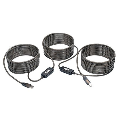 TRIPP LITE USB-A to USB-B 2.0 Hi-Speed Active Repeater Cable, Male-to-Male, 50 Feet / 15.24 Meters, 3-Year Warranty (U042-050) - size: 50 ft.