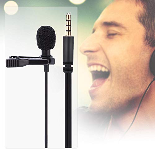 Lavalier Microphones, Wired Clip-on Lapel Headset High Sensitivity Low Noise Clear Voice Wide Dynamic Range Hands Headset Microphone Mic with 3.5mm Jack