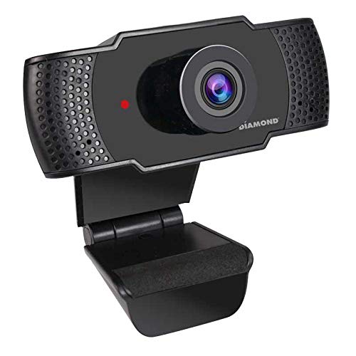 Diamond Multimedia Webcam with Microphone, USB Full HD 1080P Webcam for Desktop & Laptop, Live Streaming HD Video & Audio,Wide View Angle. Plug&Play., Black