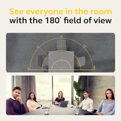 Jabra PanaCast 50 – Intelligent 180° Panoramic-4K Meeting Room Video Camera – Inclusive Video Conferencing Camera with Full Coverage, Easy to Set-Up Wide Angle Webcam with Microphones - Black