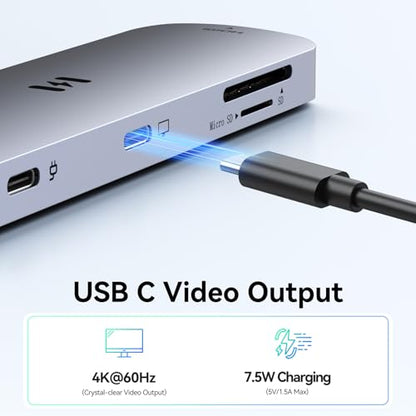 USB-C Hub HDMI Adapter for MacBook Pro/Air, 8-in-1 USB-C Video Hub with HDMI 4K@60Hz, SD/TF, USB-C Data Port, 100W PD, USB 3.0, USB-C Dongle Compatible with Dell XPS/Lenovo Thinkpad/HP/Surface/Yoga - size: 8-in-1