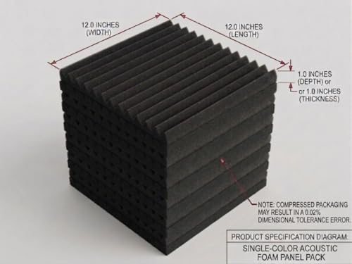 96 Pack Medium Sale Acoustic Foam Soundproof Foam(Accompanied By Double-Sided Adhesive Tape) (96 Black) - color: 96 black
