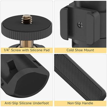 MINIFOCUS Extendable Mini Camera Tripod, 360° Ball Head with Cold Shoe, 4 Levels Adjustment Small Selfie Stick for Gopro Hero 13/12/11/10 DJI Osmo Pocket 4/3 Action 5 Pro insta360 X5/X4 - color: T1013