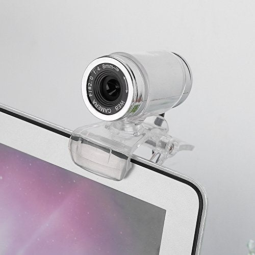 720P CMOS Night-Vision Webcam for Live Streaming 360 Clip-on USB Pro Web Camera Desktop Webcam with Microphone, 12 Megapixel Video Cam Plug Play(Black Silver)