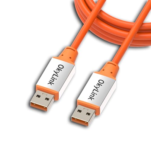 OkyLink USB 3.2 Gen 2 A to A Cable Male to Male 10Gbps, 10ft | 3m Orange Cable, for Conference Room, Workstation & Extended Peripheral Reach - color: USB3.2(10Gbps), size: 10ft (3m)