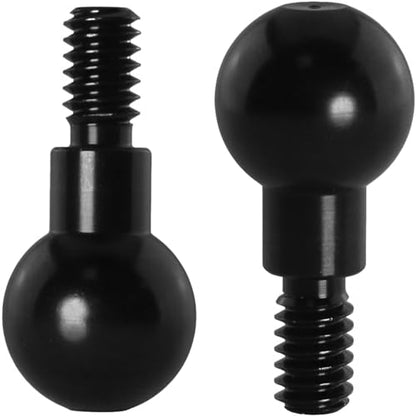 2PCS 15.3mm Ball Head Mount Adapter 15.3mm Ball to 1/4 Inch Male Screw 11mm Length Aluminum Alloy Universal Tripod Mount Converter for Action Cameras Photography Accessories Dash Cam Black