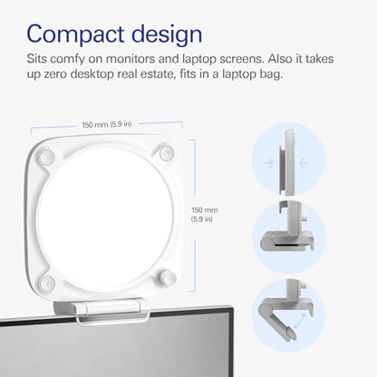 Elgato Key Light Neo with Monitor Mount, Studio Light | Adjusts for all skin tones, Up to 1000 lumens with USB power, Edge-lit, glare-free design, Effortless mount, Zero plastic - color: White, style: Key Light Neo