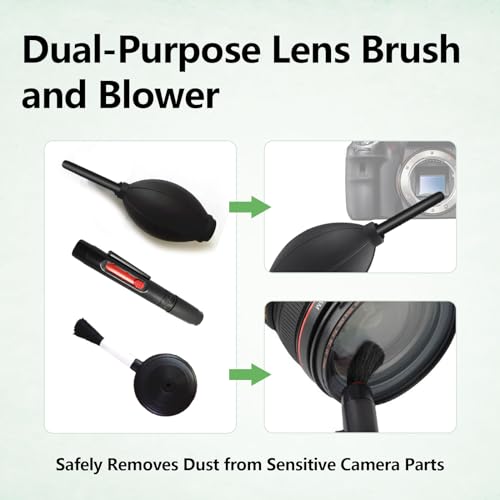 3Pcs Camera Lens Cleaning Kit Including Camera Cleaning Pen Brush Air Blaster Blower and Lens Brush Blower Brush Dust Cleaner for SLR Camera Telescope Magnifying Glass Photography