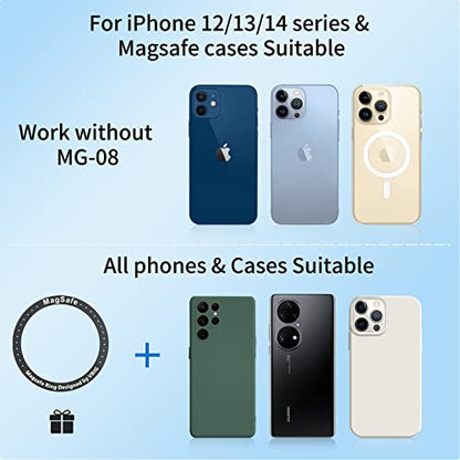 VRIG MG-03 Magnetic Phone Tripod Mount,Tripod Mount for Magsafe w Cold Shoe for iPhone 17.16.15.14.13.12 Series,Magnetic Ring Compatible with All Phones & All Cases,360° Rotation,for Tripods,Cameras - size: MG-03