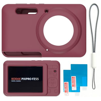 Case for Kodak PIXPRO FZ55 Case, Soft Silicone for Kodak PIXPRO FZ55 - Anti-Scratch Slim Fit Lightweight Protective - Red - color: Red