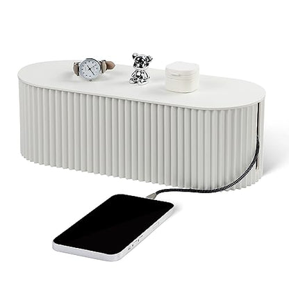 Large Cable Organizer Box for Power Strips, Surge Protectors, Chargers, TV Computer Wires - White - color: White