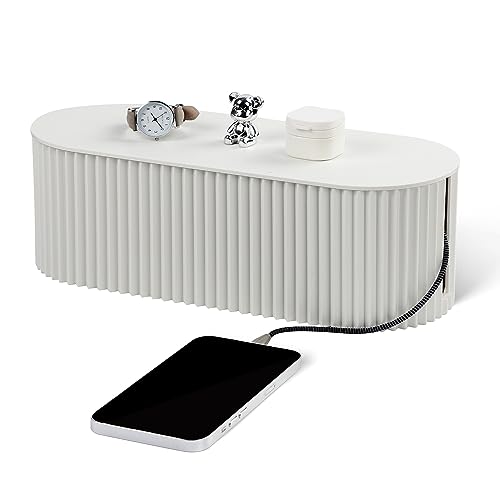 Large Cable Organizer Box for Power Strips, Surge Protectors, Chargers, TV Computer Wires - White - color: White