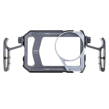 Universal Aluminum Phone Cage Video Rig Kit Stabilizer with Handles + 67mm Thread Filter Adapter Rig for iPhone 17 16 15 14 Pro Max Samsung Cell Phone Live Stream Filmmaking, Cold Shoe Tripod Mount