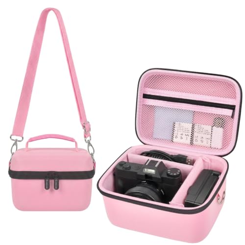 Comecase Large 4K Vlogging Camera Case for Duluvulu, for Lecnippy, for VJIANGER, for Zostuic, for ROQIOO & More -Shockproof Storage for Cameras & Accessories - Ideal for Travel & Outdoor (Pink, L) - color: Pink+Black Zipper, size: L