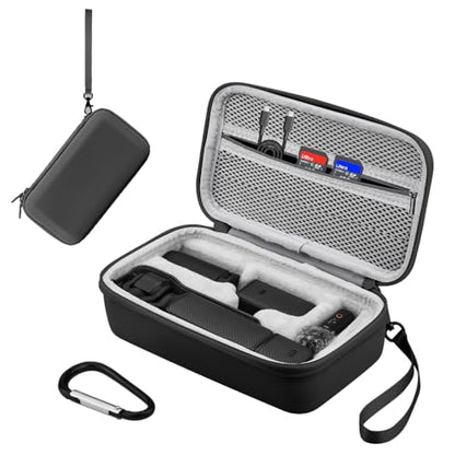 Osmo Pocket 3 Case, Portable Carrying Bag for DJI Osmo Pocket 3 Creator | Combo/Xtra Muse Vlogging Camera, Hard Storage Bag with Wrist and Carabiner, Surface Waterproof Travel kit Accessories