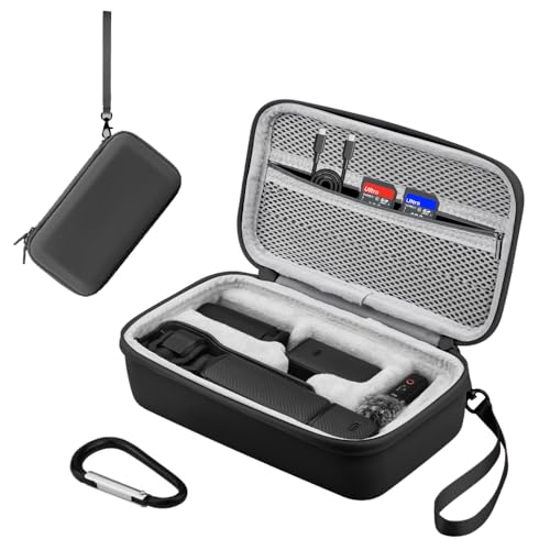 Osmo Pocket 3 Case, Portable Carrying Bag for DJI Osmo Pocket 3 Creator | Combo/Xtra Muse Vlogging Camera, Hard Storage Bag with Wrist and Carabiner, Surface Waterproof Travel kit Accessories