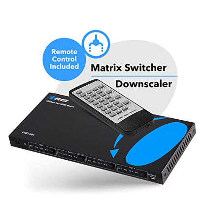 OREI 4x4 HDMI Matrix Switch – 4K@60Hz with Downscale, HDR, HDCP 2.2, EDID | HDMI Switch 4 In 4 Out, HDMI Matrix 4x4 – HDMI 2.0, Dolby Vision, HDR10+, LPCM 7.1CH, DTS-HD Master Audio - size: 4x4 Matrix