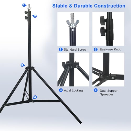 10ft Adjustable Photo Backdrop Stand Kit with Carry Bag & Clamps - Portable Background Support System for Studio, Wedding, Party Photography