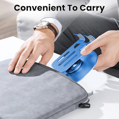 Universal Metal Cell Phone Stand, Multi-Angel Adjustable 360° Rotation Non-Slip Metal Phone Stand Compatible with iPhone 17 16 Pro Max and All Smartphones (Blue&Blue) - color: Blue&Blue