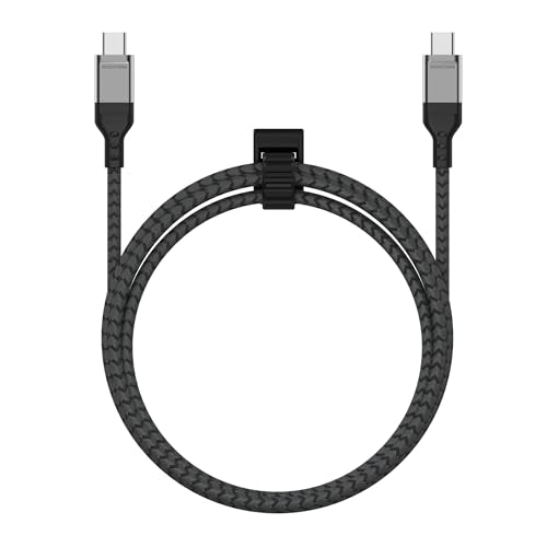 ROKFORM PowerTrip 100W USB-C Charging Cable, 2m (6.6 ft) | Braided Cable, Integrated Cable Tie, 5,000 Bend Tested, Reinforced Aluminum, Kevlar and TPU - size: 6.6ft