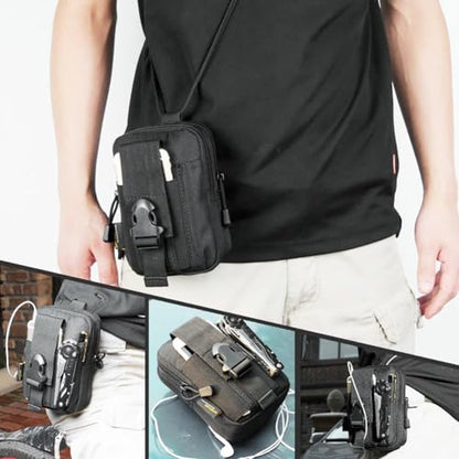 Belt Pouch, Tactical Molle Phone Pouch EDC Utility Pouches Waist Bag, Small Cell Phone Holster Gear Tool Gadget Pocket for Men - color: Sansha Camo