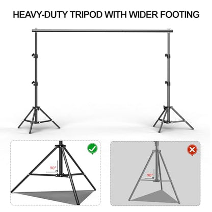 BEIYANG 6.5x6.5 FT Backdrop Stand, Adjustable Photo Background Stand Support kit with Carry Bag for Parties, Decoration, Wedding, Photo Video Studio Shooting - size: 6.5' x 6.5'