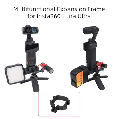 Camera Expansion Adapter Mount for Insta360 Luna Ultra, Dual Cold Shoe Bracket with 1/4" Screw Hole, Action Camera Mount Fit Backpack Clip, Neck Holder, Headband and Tripod Accessories