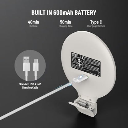 NEEWER Entry Level Version 3.8" Ring Light, 3W Clip on Phone Selfie Lighting for iPhone Laptop Desk Computer Webcam Video Conference Zoom Vlog Recording Streaming Makeup, 3 Modes CRI80 600mAh, NR5