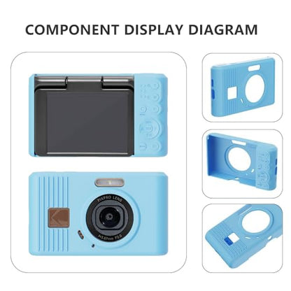 Case for Kodak PIXPRO C1 accessories,Soft Silicone Protective Case,Comes with 2 Screen Protectors and 1 Wrist Strap - Light blue - color: Light blue