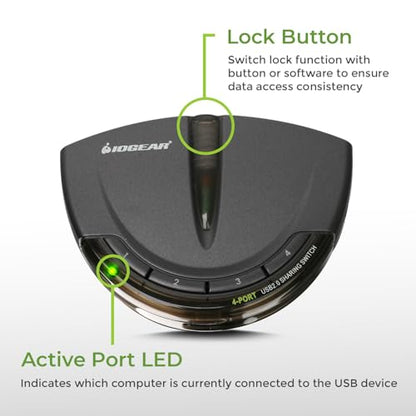 IOGEAR 4-Port USB 2.0 Automatic Printer Switch, GUB431 - size: 4 Computer