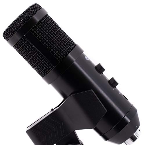 CAD Audio U49 USB Large Format Side Address Studio Microphone with Headphone Monitor and Echo,Black - style: U49