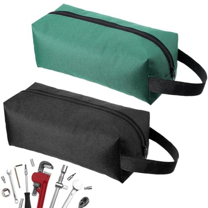 Yuanchu 2 Pcs Canvas Tool Pouch, Multi-Purpose Zipper Tool Bag Small Tool Organizer Screwdriver Tool Bag Set For Storage Electrician Tools
